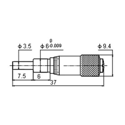 Indbygnings mikrometerskrue 0-6,5x0,01 mm med omvendt skala og planparallel måleflade